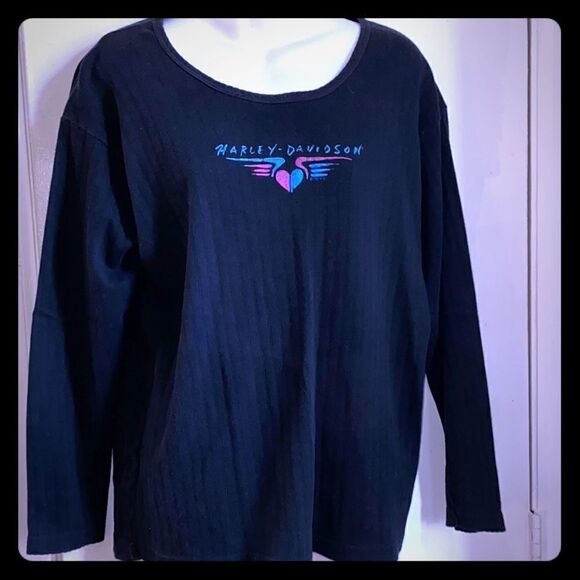 HARLEY DAVIDSON Ft Lauderdale Black LS Shirt- XL - Picture 1 of 6